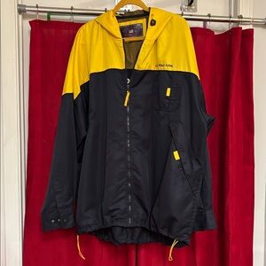 Bold Yellow and Black Windbreaker